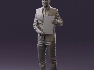 maninbluesuitdiploma0557wrl 3D Model