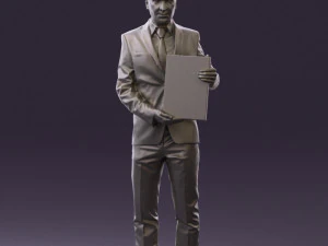 maninbluesuitdiploma0557wrl 3D Model