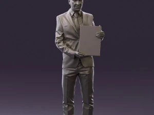 maninbluesuitdiploma0557wrl 3D Model