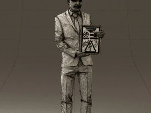 maninbluesuitdiploma0557wrl 3D Model
