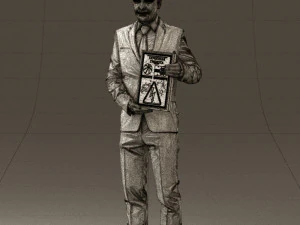 maninbluesuitdiploma0557wrl 3D Model