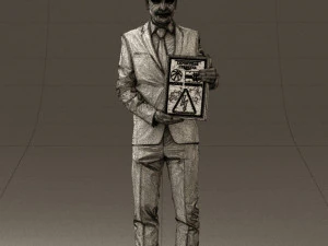 maninbluesuitdiploma0557wrl 3D Model