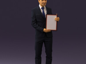 man in blue suit diploma 0557 3d print ready 3D Baskı Modeli