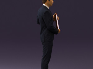 man in blue suit diploma 0557 3d print ready 3D Baskı Modeli