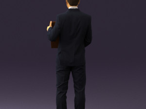 man in blue suit diploma 0557 3d print ready 3D Baskı Modeli