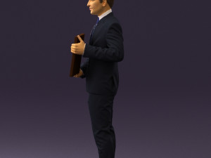 man in blue suit diploma 0557 3d print ready 3D Baskı Modeli