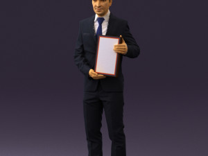 man in blue suit diploma 0557 3d print ready 3D Baskı Modeli