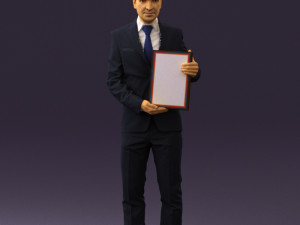man in blue suit diploma 0557 3d print ready 3D Baskı Modeli