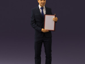 man in blue suit diploma 0557 3d print ready 3D Baskı Modeli