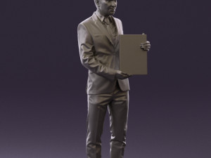 man in blue suit diploma 0557 3d print ready 3D Baskı Modeli