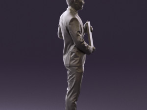 man in blue suit diploma 0557 3d print ready 3D Baskı Modeli