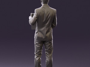 man in blue suit diploma 0557 3d print ready 3D Baskı Modeli