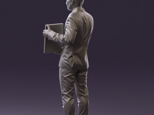 man in blue suit diploma 0557 3d print ready 3D Baskı Modeli