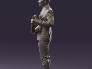 man in blue suit diploma 0557 3d print ready 3D Baskı Modeli
