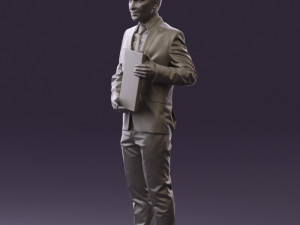 man in blue suit diploma 0557 3d print ready 3D Baskı Modeli