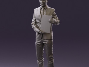 man in blue suit diploma 0557 3d print ready 3D Baskı Modeli