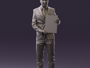 man in blue suit diploma 0557 3d print ready 3D Baskı Modeli