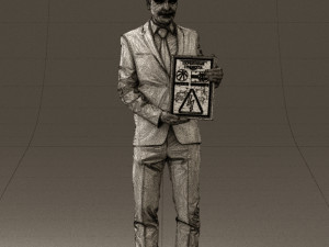 man in blue suit diploma 0557 3d print ready 3D Baskı Modeli