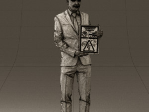 man in blue suit diploma 0557 3d print ready 3D Baskı Modeli