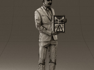 man in blue suit diploma 0557 3d print ready 3D Baskı Modeli