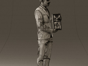 man in blue suit diploma 0557 3d print ready 3D Baskı Modeli