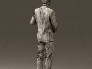 man in blue suit diploma 0557 3d print ready 3D Baskı Modeli