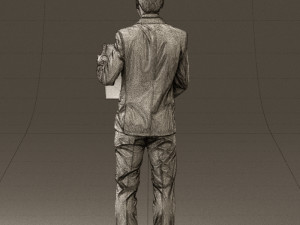 man in blue suit diploma 0557 3d print ready 3D Baskı Modeli
