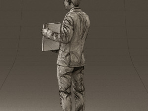 man in blue suit diploma 0557 3d print ready 3D Baskı Modeli