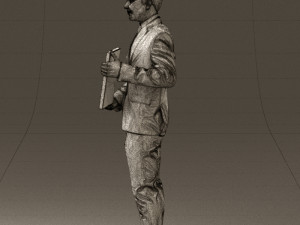 man in blue suit diploma 0557 3d print ready 3D Baskı Modeli