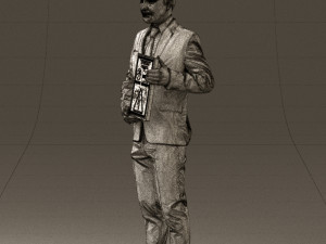 man in blue suit diploma 0557 3d print ready 3D Baskı Modeli