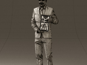 man in blue suit diploma 0557 3d print ready 3D Baskı Modeli