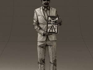 man in blue suit diploma 0557 3d print ready 3D Baskı Modeli