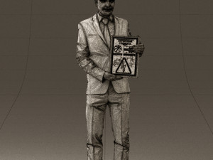 man in blue suit diploma 0557 3d print ready 3D Baskı Modeli