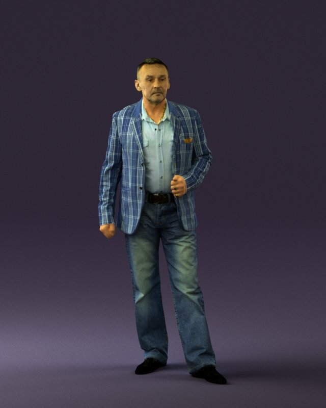 man in jeans blue white jacket 0559 3D मॉडल .c4d .max .obj .3ds .fbx .stl .blend 