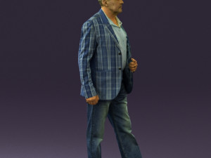 man in jeans blue white jacket 0559 3D मॉडल