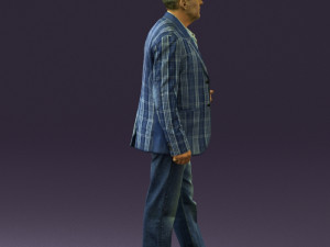 man in jeans blue white jacket 0559 3D मॉडल