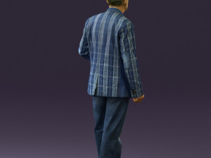man in jeans blue white jacket 0559 3D मॉडल
