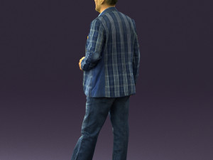 man in jeans blue white jacket 0559 3D मॉडल