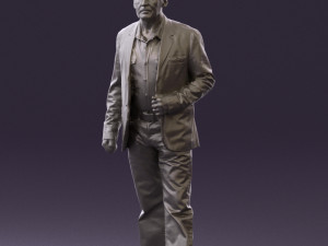 man in jeans blue white jacket 0559 3D मॉडल
