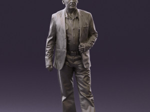 man in jeans blue white jacket 0559 3D मॉडल