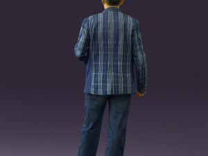 man in jeans blue white jacket 0559 3d print ready 3D-printmodel