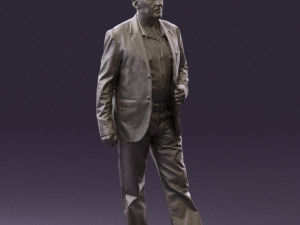man in jeans blue white jacket 0559 3d print ready 3D-printmodel