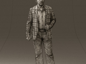 man in jeans blue white jacket 0559 3d print ready 3D-printmodel
