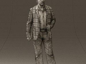 man in jeans blue white jacket 0559 3d print ready 3D-printmodel