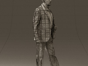 man in jeans blue white jacket 0559 3d print ready 3D-printmodel