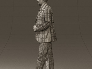 man in jeans blue white jacket 0559 3d print ready 3D-printmodel