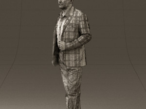 man in jeans blue white jacket 0559 3d print ready 3D-printmodel