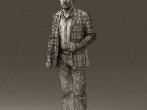 man in jeans blue white jacket 0559 3d print ready 3D-printmodel
