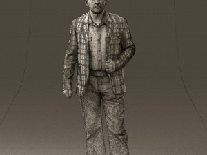 man in jeans blue white jacket 0559 3d print ready 3D-printmodel