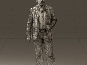 man in jeans blue white jacket 0559 3d print ready 3D-printmodel